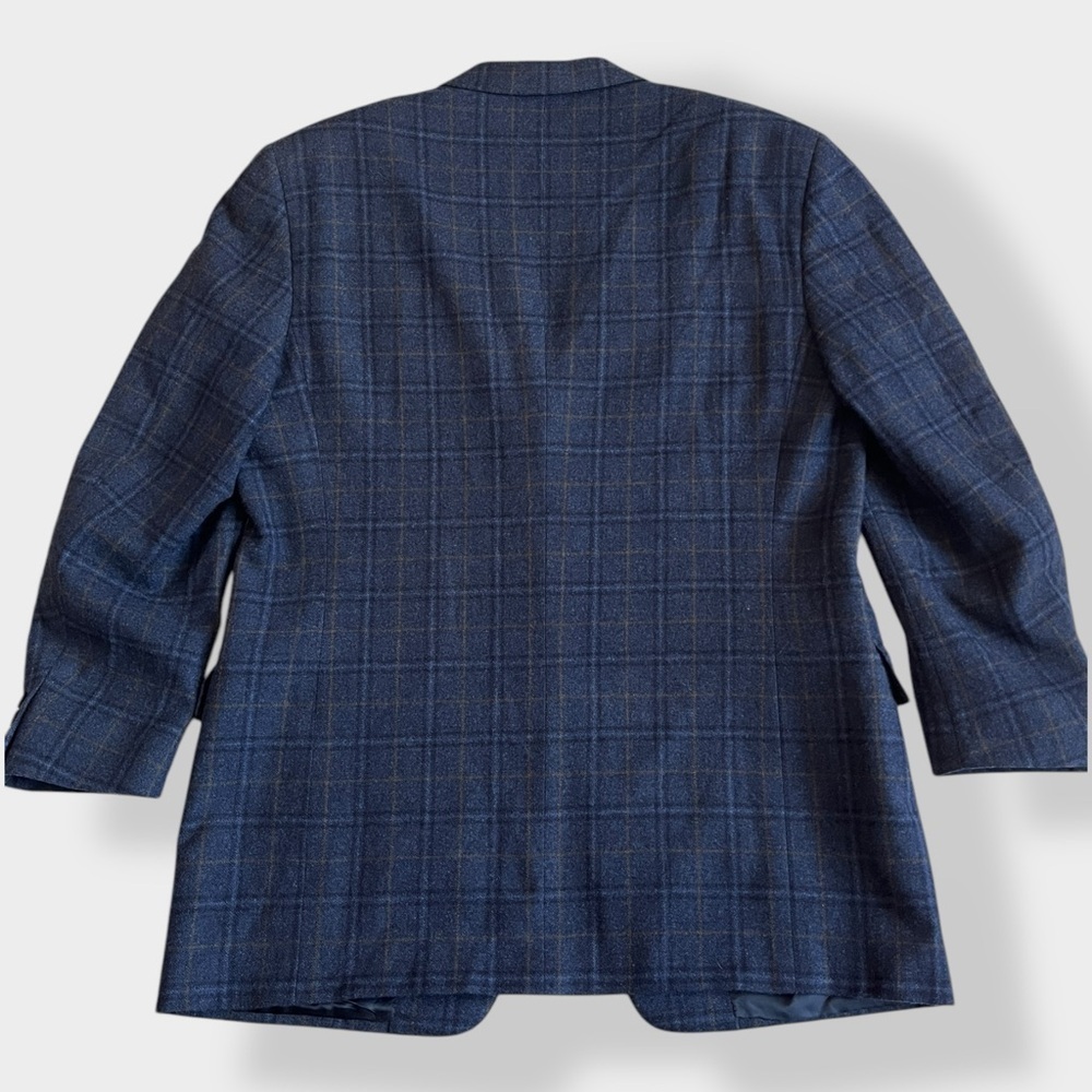 Vintage 90s Canali Men’s Blazer – Italian Wool Cashmere, Plaid, Size 52 - Picture 8 of 15